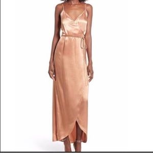 Wayf Rose Gold Wrap Dress Size Medium
